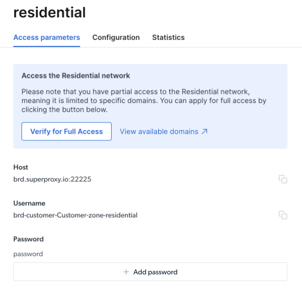 Bright Data Access Parameters Bright Data Access Parameters