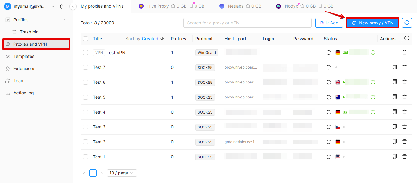 Adding Proxy in Proxy Manager Adding Proxy in Proxy Manager