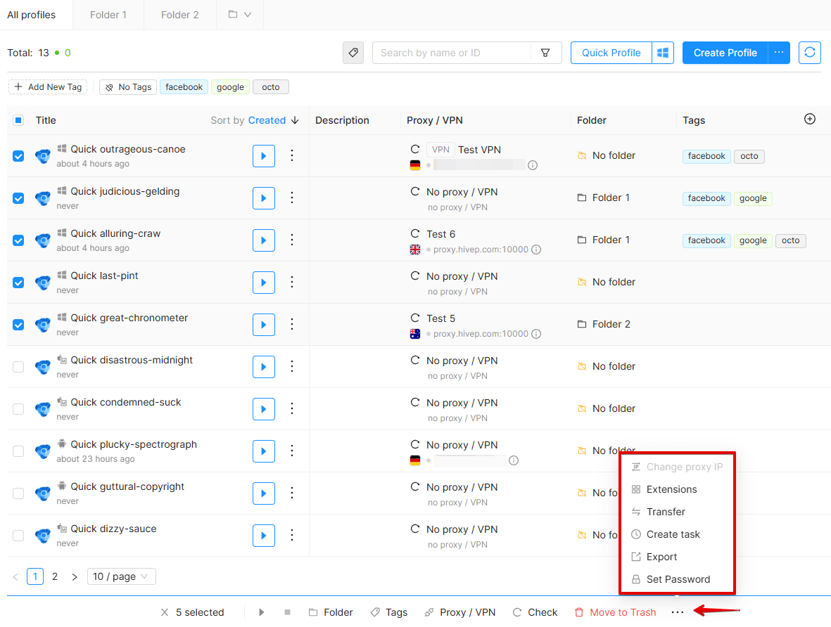 Bulk Actions Bulk Actions