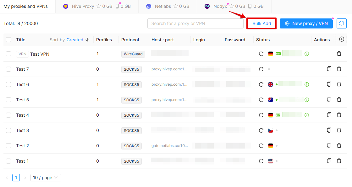 Bulk Proxy Add