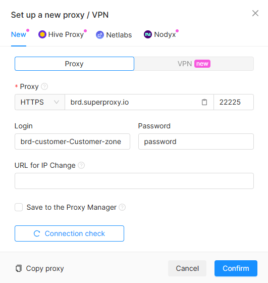Bright Data Proxy Setting in Octo Browser Bright Data Proxy Setting in Octo Browser