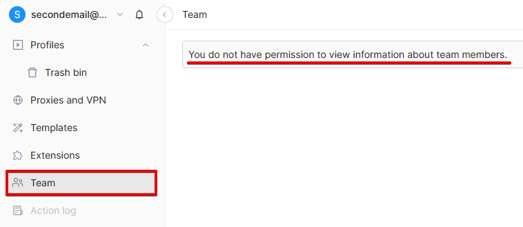 No permission