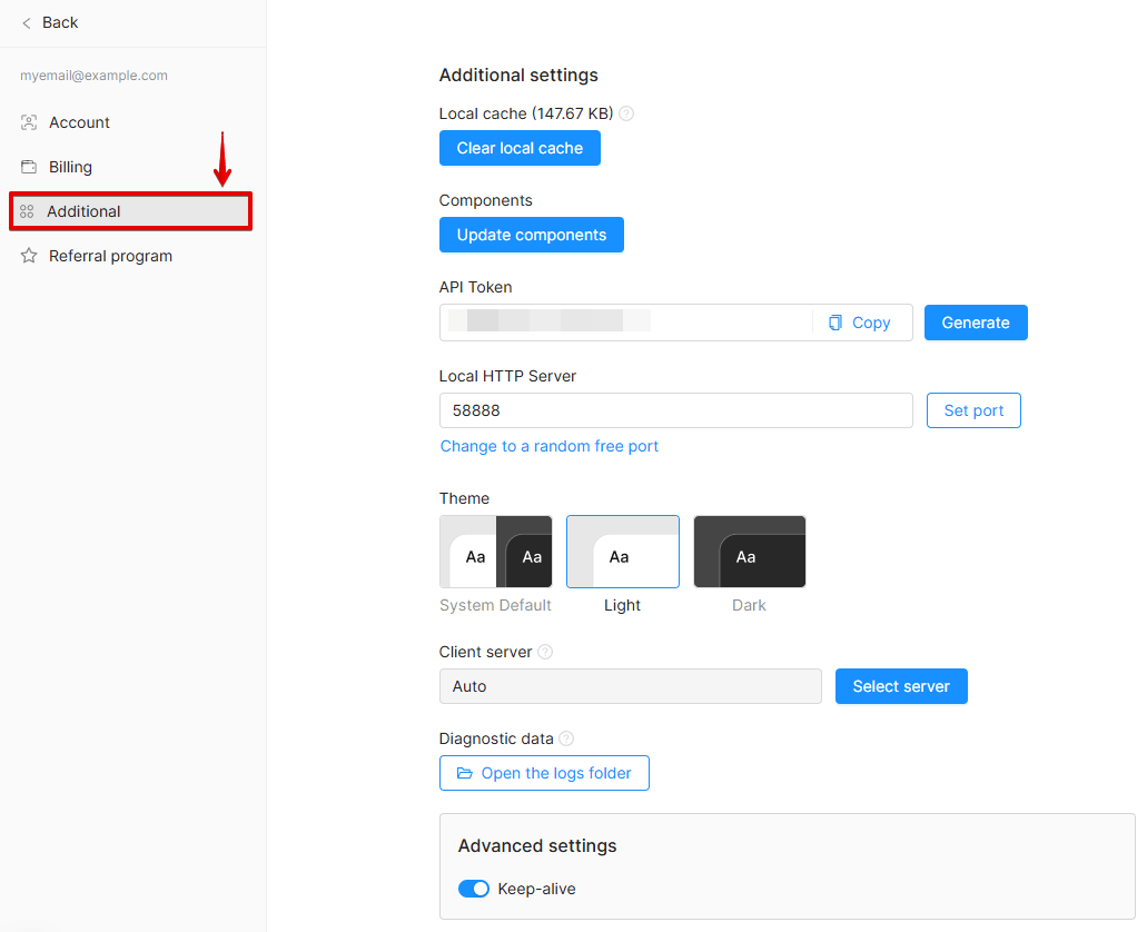 Configurações Adicionais