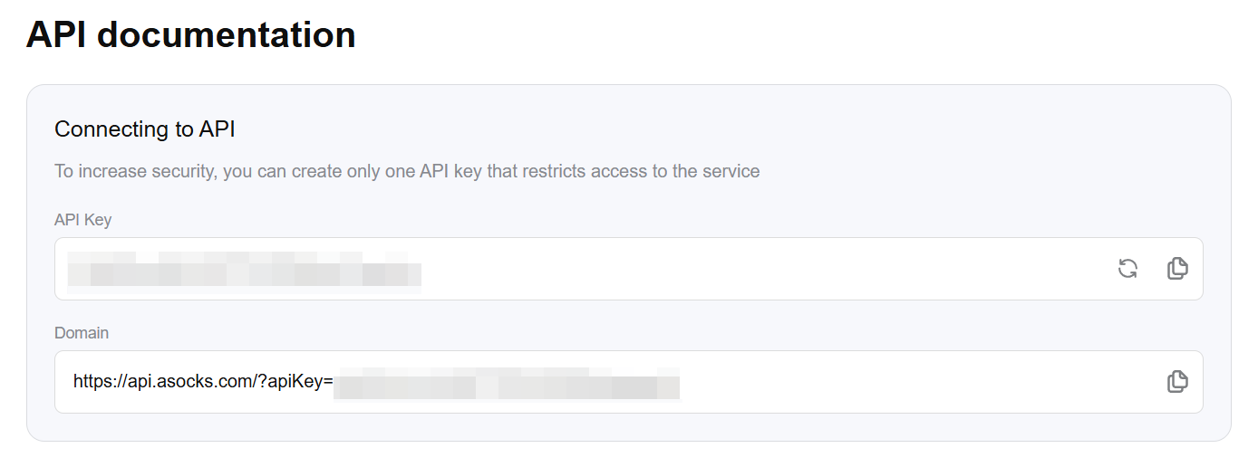 Asocks API Key Asocks API Key