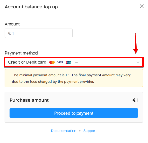 Payment by card Payment by card