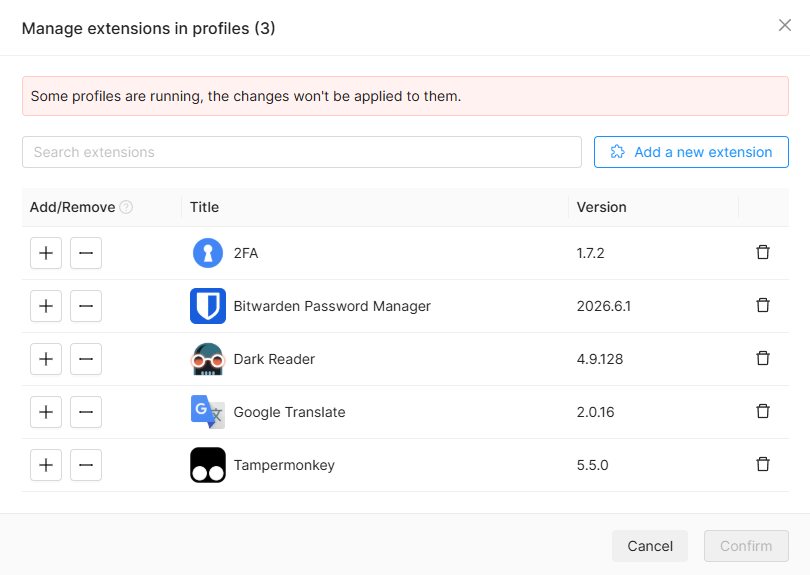Extensions Manager