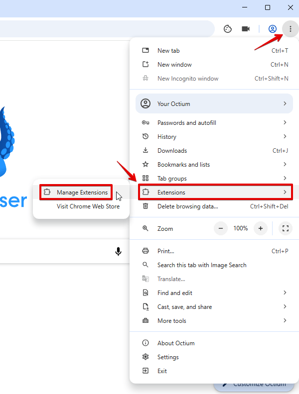 Extension Settings Extension Settings
