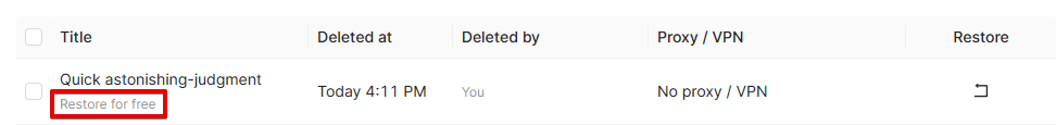 Restauração gratuita do perfil