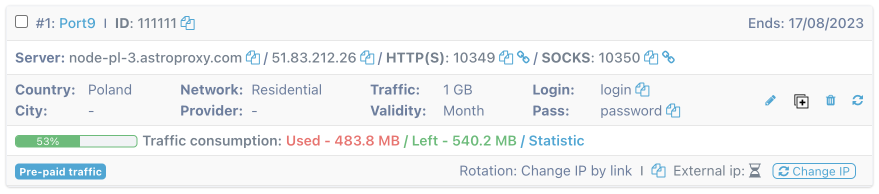 Portas Ativas do AstroProxy Portas Ativas do AstroProxy