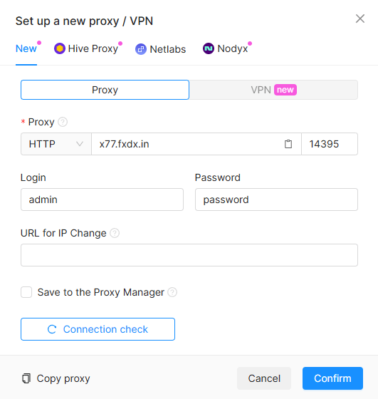 Dados do iProxy no Octo Dados do iProxy no Octo